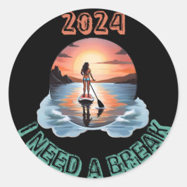 Adesivo Levante A Serenidade De Navegação De Paddleboard