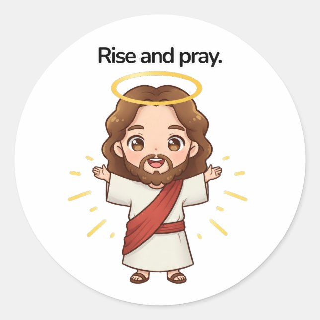 Adesivo Levante e reze - Jesus reage (Frente)