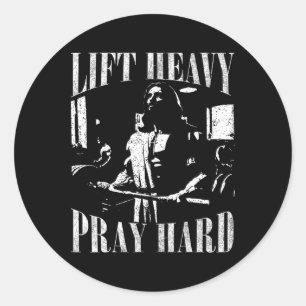 Adesivo Levante O Duro De Reze Pesada Gym Jesus Christian 