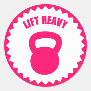 Adesivo Levante pesado com um Kettlebell -