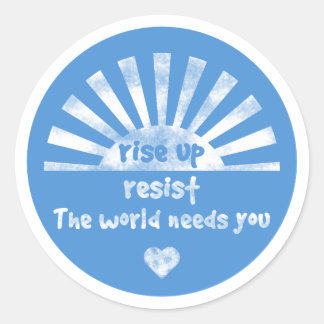 Adesivo Levante-se e resista à folha adesiva