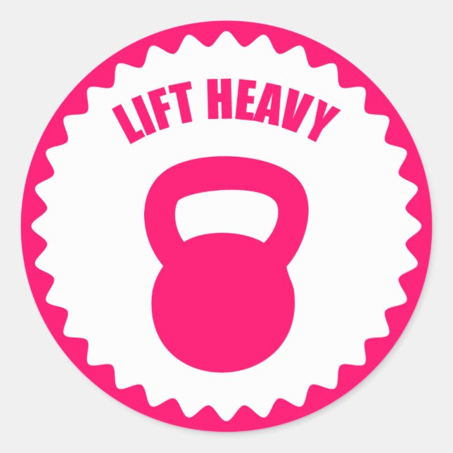 Adesivo Levante-Se Pesado Com Um Sino De Kettlebell - (Frente)