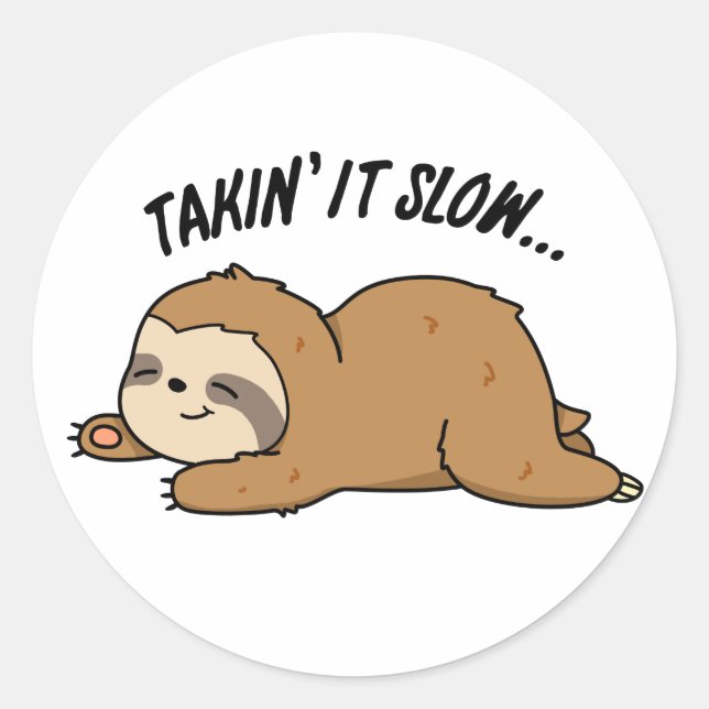 Adesivo Levar Devagar Pun do Sloth Engraçado (Frente)