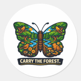 Adesivo Leve O Ecossistema Da Borboleta Da Floresta Nature