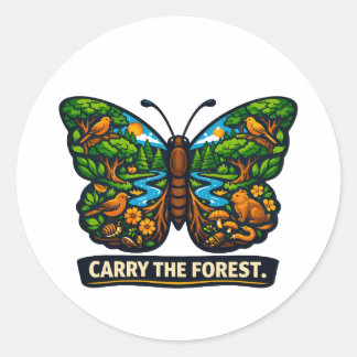 Adesivo Leve O Ecossistema Da Borboleta Da Floresta Nature