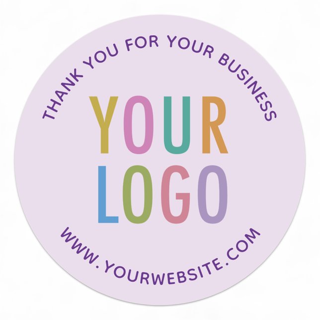 Adesivo Leve Violeta Roxo Agradecemos O Logotipo Personali (MISOOK Lilac Purple Thank You for Your Business Stickers)