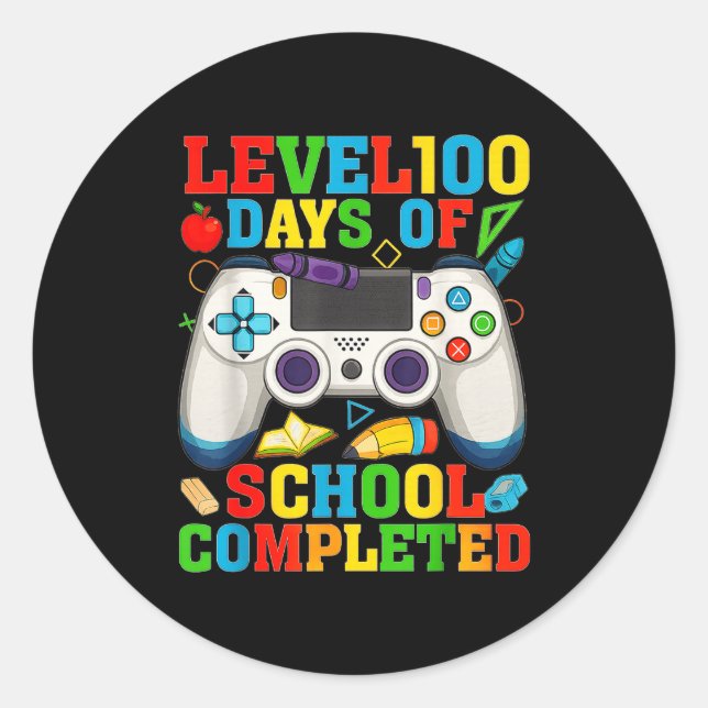 Adesivo Level 100 Days Of School Unlocked Boys 100th Day O (Frente)
