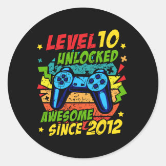 Adesivo Level 10 Unlocked Awesome 2012 Game 10th Birthday