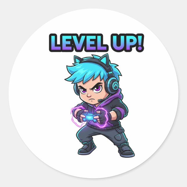 Adesivo Level up game Sticker (Frente)