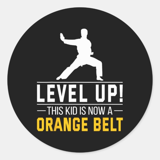 Adesivo Level Up! This Kid Is Now A Orange Belt Karate Awa (Frente)