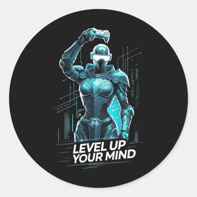 Adesivo Level Up Your Mind Ai Gamer  (Frente)