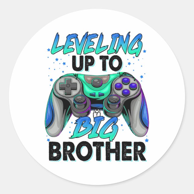 Adesivo Leveling Up To Big Brother Video Game Player Gamer (Frente)