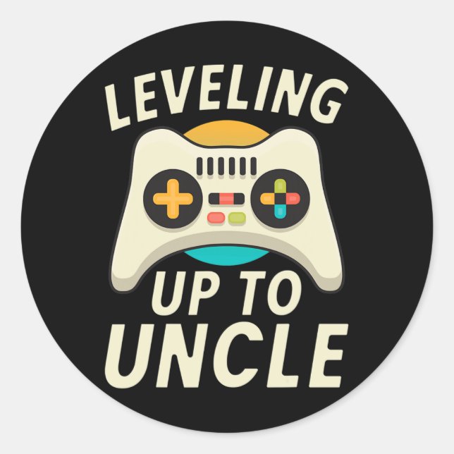 Adesivo Leveling Up To Uncle Gaming Gamer Family Brother U (Frente)