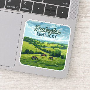 Adesivo Lexington Kentucky Horses Bluegrass Fazenda Vintag