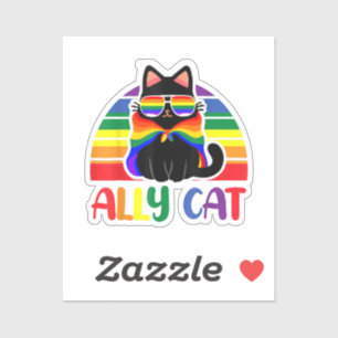 Adesivo LGBT Ally Cat Seja tipo Gay Rainbow Funny LGBTQ Fl