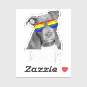 Adesivo LGBT Cachorro de Orgulho gay Pitbull Sombra Óculos