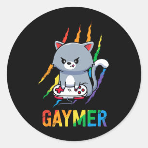 Adesivo Lgbt Cat Pris Shirt Rainbow Video Game Lovers Gif