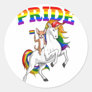 Adesivo LGBT Chihuahua Dog Unicorn Orgulho gay Rainbow LGB
