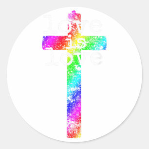 Adesivo LGBT gay cristão - Orgulho cruza o amor de Deus