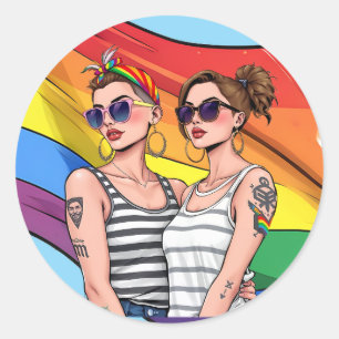 Adesivo LGBTQ Bandeira Lésbica do Arco-Íris
