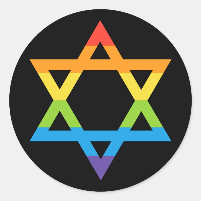Adesivo LGBTQ - Estrela Judaica de Israel do Mês do Orgulh (Frente)