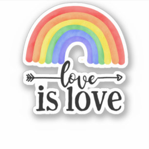 Adesivo LGBTQ Love é Love Rainbow Sticker