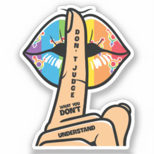 Adesivo LGBTQ - Não julgue o que não entende