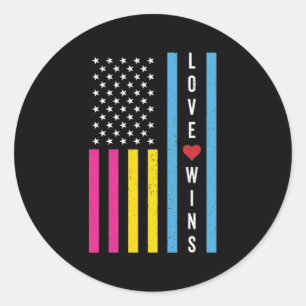 Adesivo LGBTQ Pansexual Pride Love ganha bandeira american
