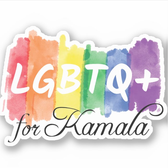 Adesivo LGBTQ para o Laptop Orgulho gay Kamala Rainbow (Frente)