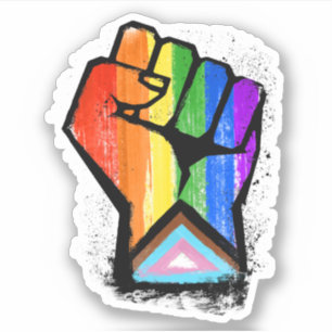 ADESIVO LGBTQ PROGRESSO ORGULHA FIST