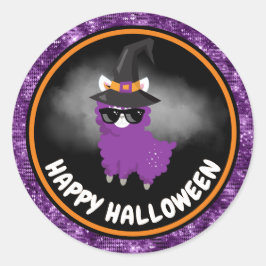 Adesivo Lhama de Crianças Fofas & Brilho Roxo Feliz Dia da