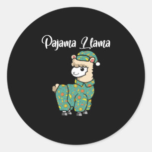 Adesivo Lhama engraçada pijama lhama hora de dormir pijama