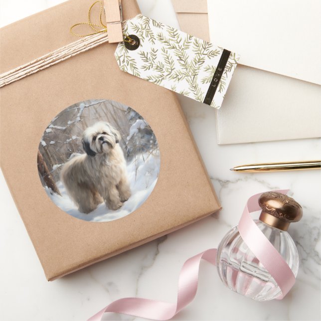 Adesivo Lhasa Apso Deixe Nevar Natal  (Presentear)
