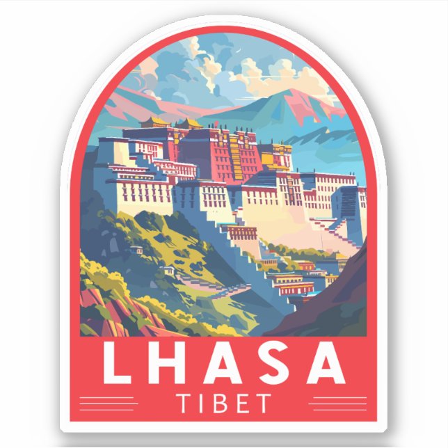 Adesivo Lhasa Tibet Viagem Art Vintage (Frente)