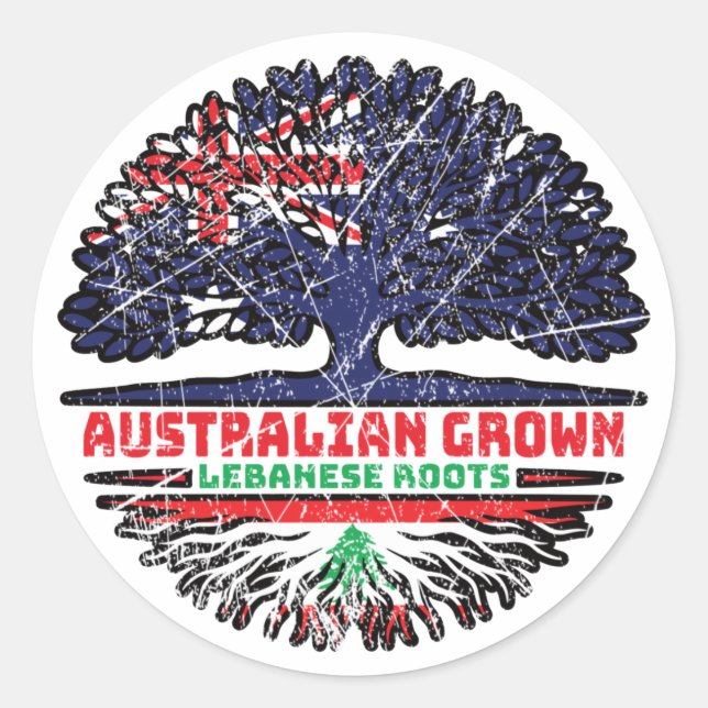 Adesivo Libanês, Austrália Australiana, Raízes de Árvore (Frente)