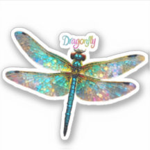Libélula Colorida de Vidro Pintado