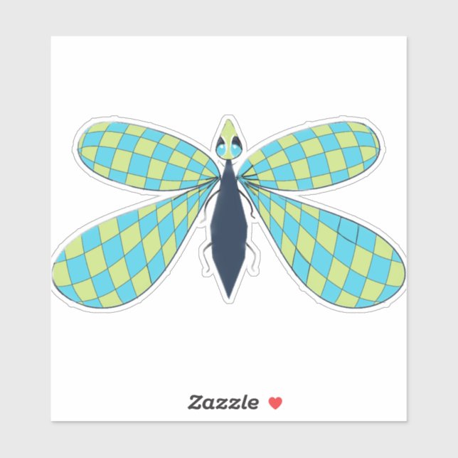 Adesivo libélula de vinilo com corte personalizado (Folha)