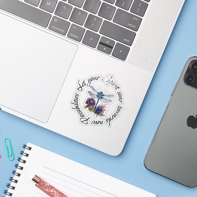 Adesivo Libélula - espírito de novas possibilidades (Notebook com iPhone)