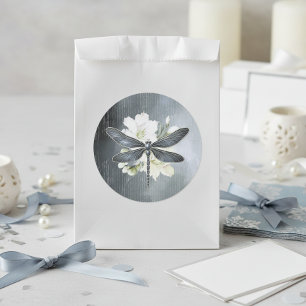 Adesivo Libélula Iridescente Floral Azul Branco ID1310
