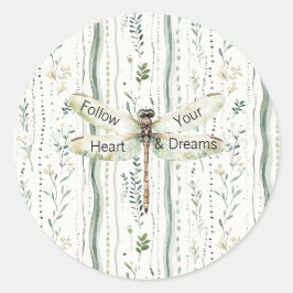Adesivo Libélula Verde Branco Chic Floral Inspirador 