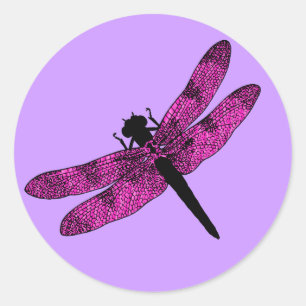Adesivo Libélula voada rosa