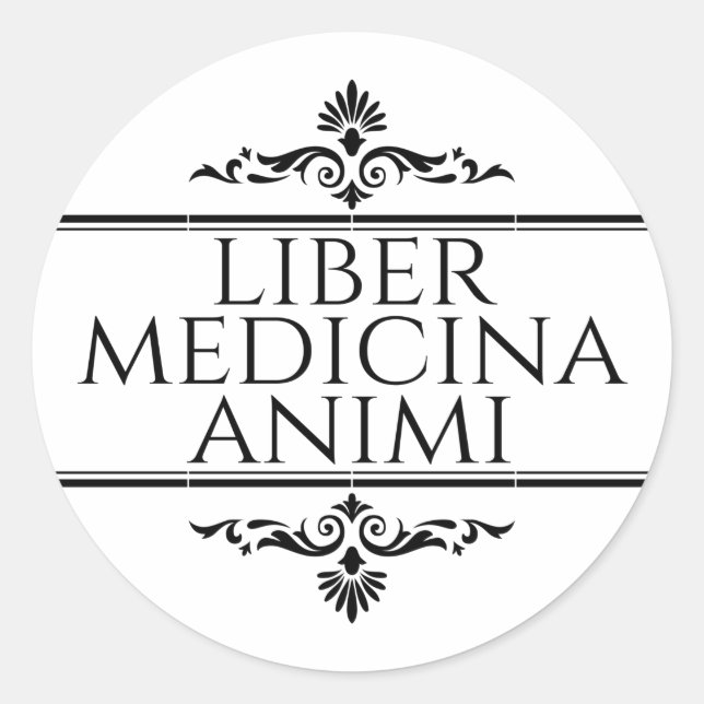 Adesivo Liber Medicina Animi Botão Chaveiro (Frente)