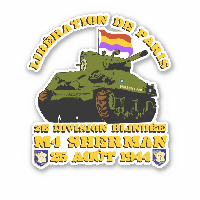 Adesivo Libération de Paris M4 Sherman (Frente)