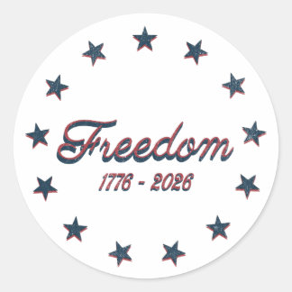 Adesivo Liberdade 1776–2026 América 250 Desenho Patriótico