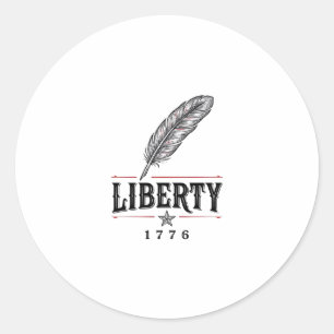Adesivo Liberdade 1776 Desenho Vetorial de Pena Patriótica