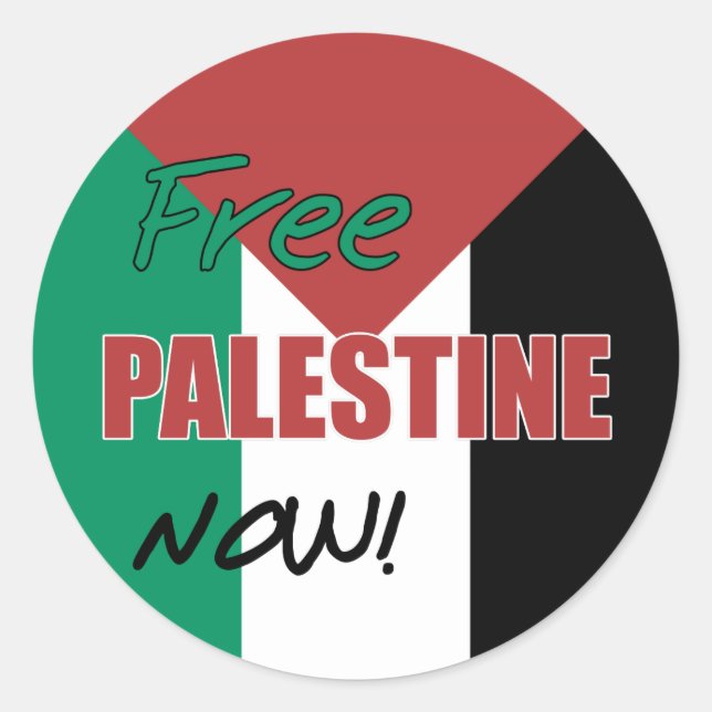 Adesivo Liberdade da Palestina Agora Bandeira Palestina (Frente)