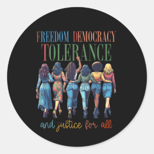 Adesivo Liberdade, Democracia, Tolerância E Justiça Para T