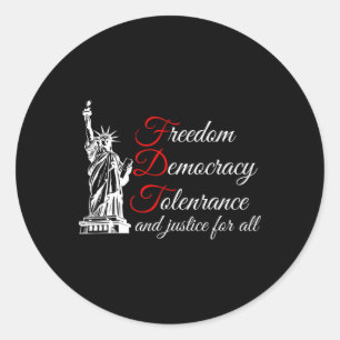 Adesivo Liberdade, Democracia, Tolerância E Justiça Para T