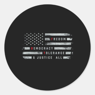 Adesivo Liberdade Democracia Tolerância Justiça Todas As R