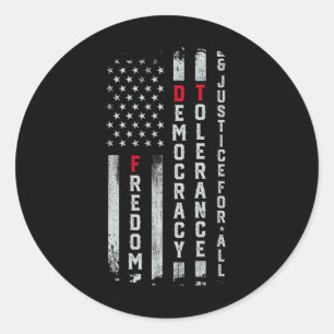 Adesivo Liberdade Democracia Tolerância Justiça Todas As R